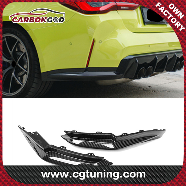 OEM Style Dry Carbon fiber Replacement Sticky rear Back splitter  2 PCS For BMW M3 G80 4-Door 2021+
