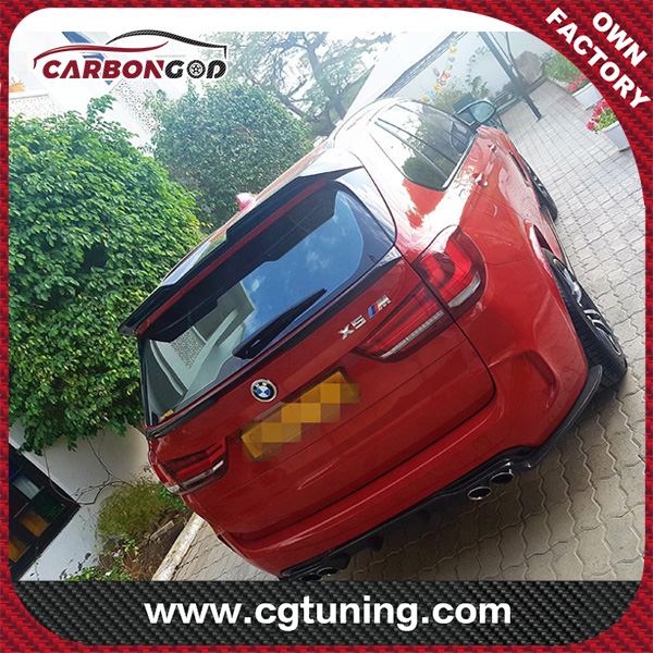 Carbon Fiber Rear Roof Spoiler – BMW X5 F15 X5M F85 M50D, Glossy UK Made