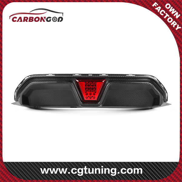CS style dry carbon fiber rear back diffuser with LED light for BMW M5 F90 LCI 2020 2021 2022 F90 M5 rear back diffuser