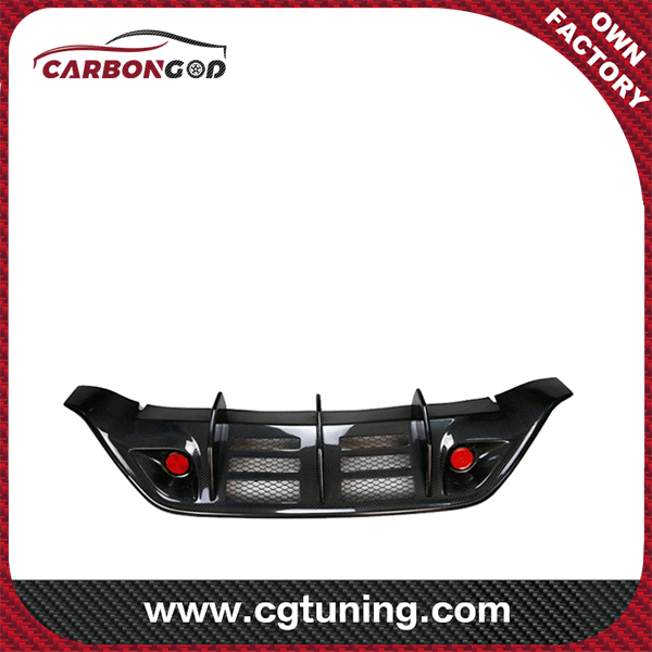 For 2008-11 Nissan Skyline GTR R35 CBA WD style carbon fiber rear diffuser with reflectors