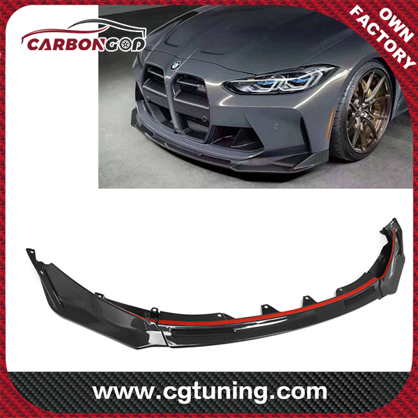 Hot selling V style dry carbon fiber front lip for BMW M3 4-door/M4 G82 G83 2-door 2021+ G80 G82 G83 carbon fiber car bumpers