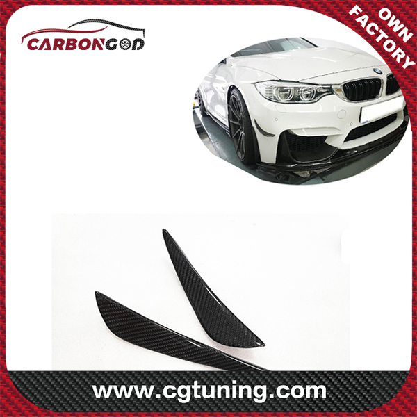 F80 F82 RZA style Carbon Fiber Front Bumper Canards Winglets for BMW F8X M3 M4
