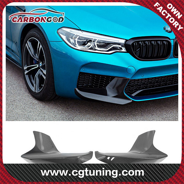 MP Style Carbon Fiber Front Splitter Piece Flaps Corner Bumper Lip Spoiler Protector For BMW F90 M5 Car Styling Drop shipping