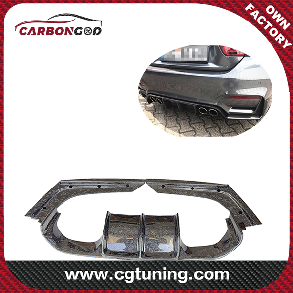 Forged Carbon M3 M4 Rear Diffuser Vor style Forged Carbon Fiber Rear Bumper Diffuser For BMW F80 F82 M3 M4 F83