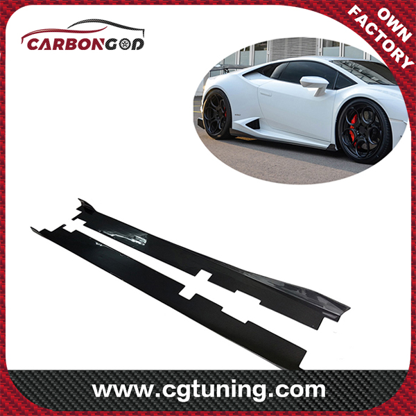 1 PAIR// DM Style Carbon Fiber Side Skirts Extensions For Lamborghini Huracan LP610-4 LP580