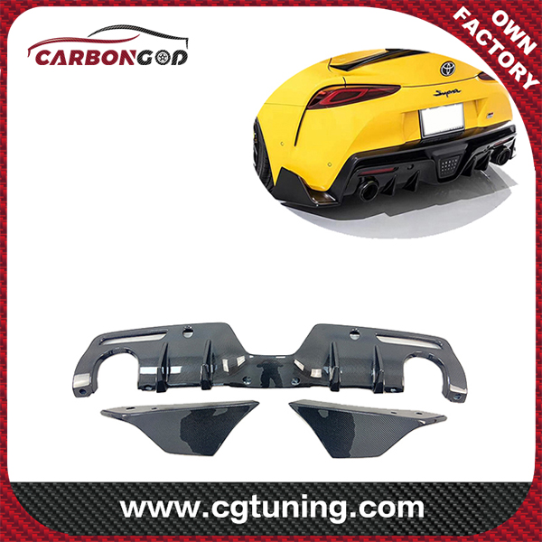 For 2019-20 Toyota Supra A90 mk5 Carbon Fiber Rear Diffuser With Rear Spats Side Spliter