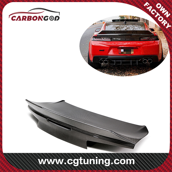 For 2016-2018 Chevy Camaro 6  AC style Carbon Fiber Decklid/Trunklid WITH SPOILER DUCKBILL TRUNK Raised Lip Trunk Boot