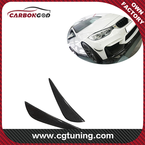 RZA style  Carbon Fiber Front bumper Canards Winglet For BMW F80 M3 F82 F83 M4