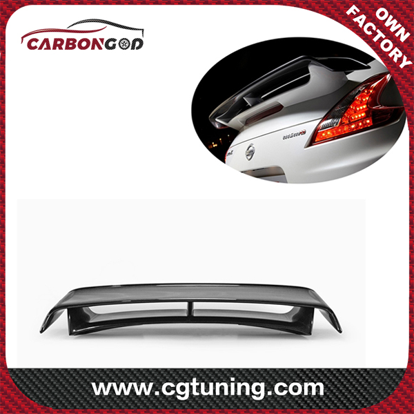 Fits 2009-20 Nissan 370Z Z34 Fairlady  Nismo style double decker Trunk Spoiler High Wing Carbon Fiber Black Glossy