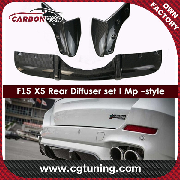 MP style For F15 X5 M Sport Carbon Fiber Rear Bumper Diffuser Lip  rear spat rear splitter spoiler m-sport bumper