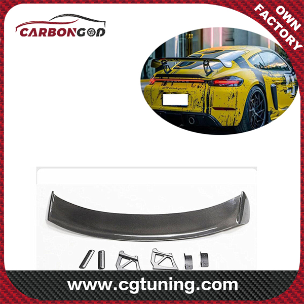 For Porsche Cayman 981 718 boxster Rear Spoiler Wing GT4 style Carbon Fiber Rear Racing Wing Spoiler New Style