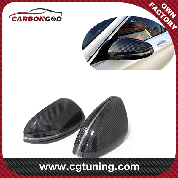 W205 W213 W222 LHD Replacement Carbon Fiber Mirror Cover For Mercedes Benz