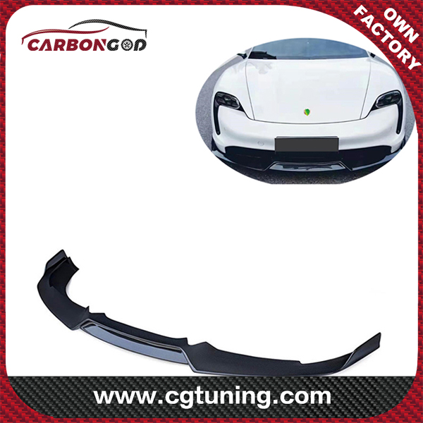 For 19-20 Porsche Taycan Carbon Fiber Front Bumper Lip Spoiler