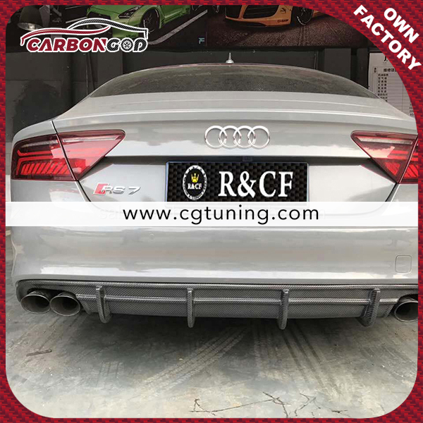 2012-15  PD Style Carbon Fiber Rear Bumper Lip Diffuser Spoiler For Audi A7 Sline S7