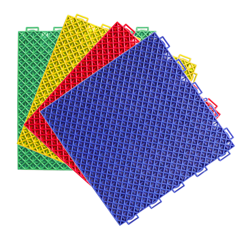 PP Interlocking Floor Tile For Sports Court Kindergarten-Double-Layer&Double-Buckle Star Grid