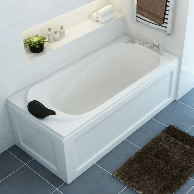 White Acrylic Bathtub Free Standing Type for Hotel Bath and Home Bathroom