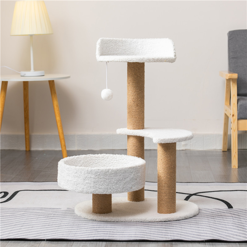 Cat Tree Cat Tower for Indoor Cats with sisal Covered Scratching Posts and Sweetheart Shape Platform, Multi-Level Cat Tower Activity Center Furniture for Kittens Cats and Pets