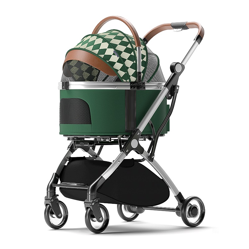 CB-PSWM01T Four Wheels Carrier Strolling Cart with Weather Cover And Storage Basket