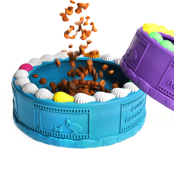 CB-PCW9979 CB-PCW9979 DOG RUBBER FEEDER AND CHEW TOYS CAKE Durable Rubber for Pet Training and Cleaning Teeth, PACK FOOD & WATER