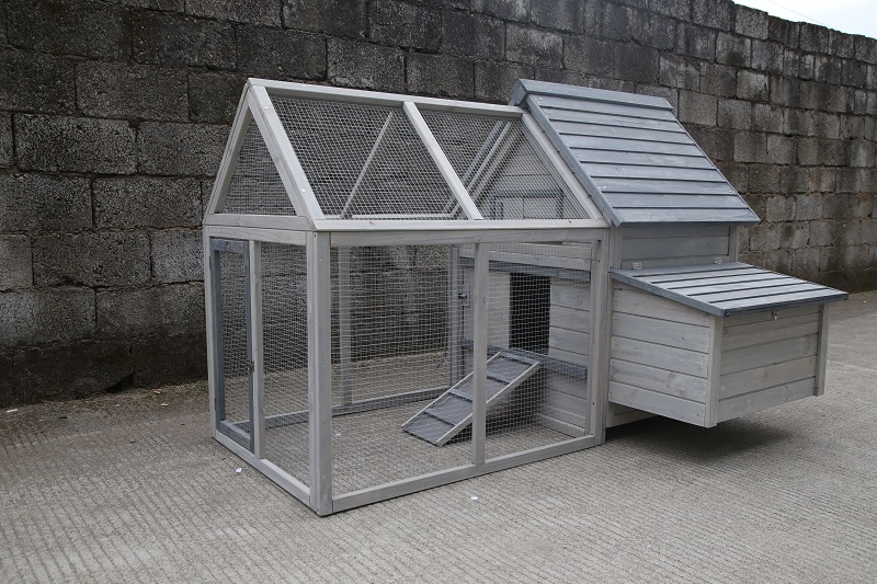 CB-PCC1660 Hen Cage with Removable Tray, Garden With Gridding Fence, Backyard Pet House Chicken Nesting Box