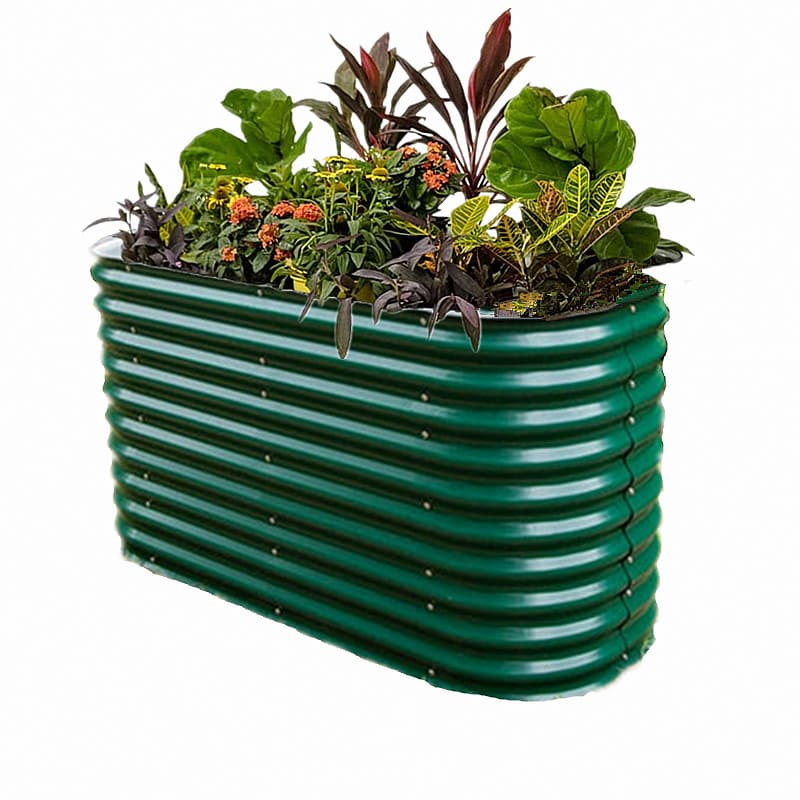 32" Extra Tall Raised Garden Bed Kits, 6 in 1 Modular Raised Planter Box for Vegetables Flowers Fruits Oval Metal Raised Garden Bed