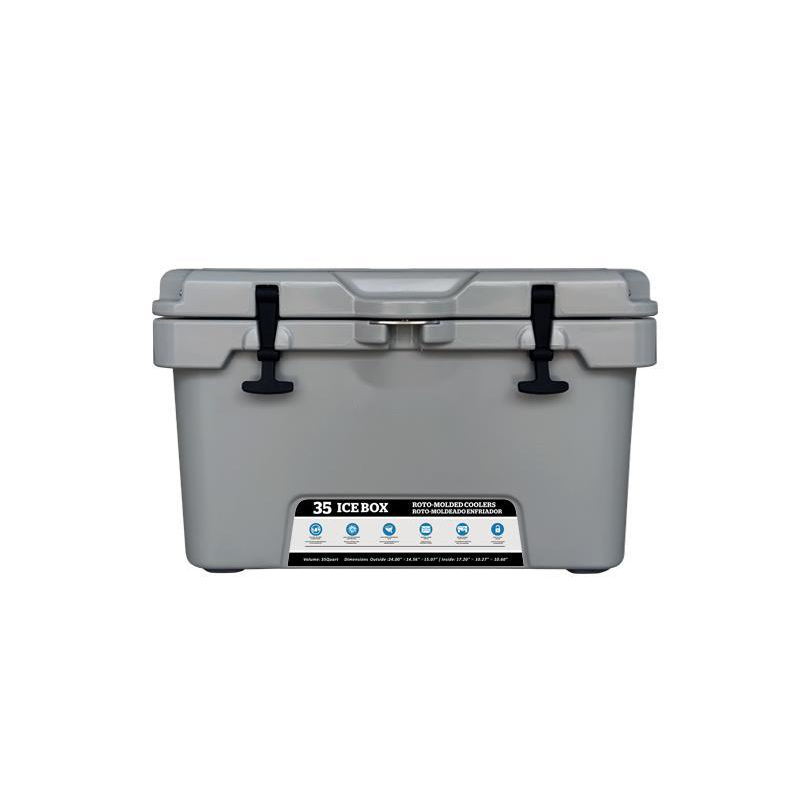 HT-EH35 Solid Portable Plastic Tan Cooler Box Keep Ice Frozen Longer