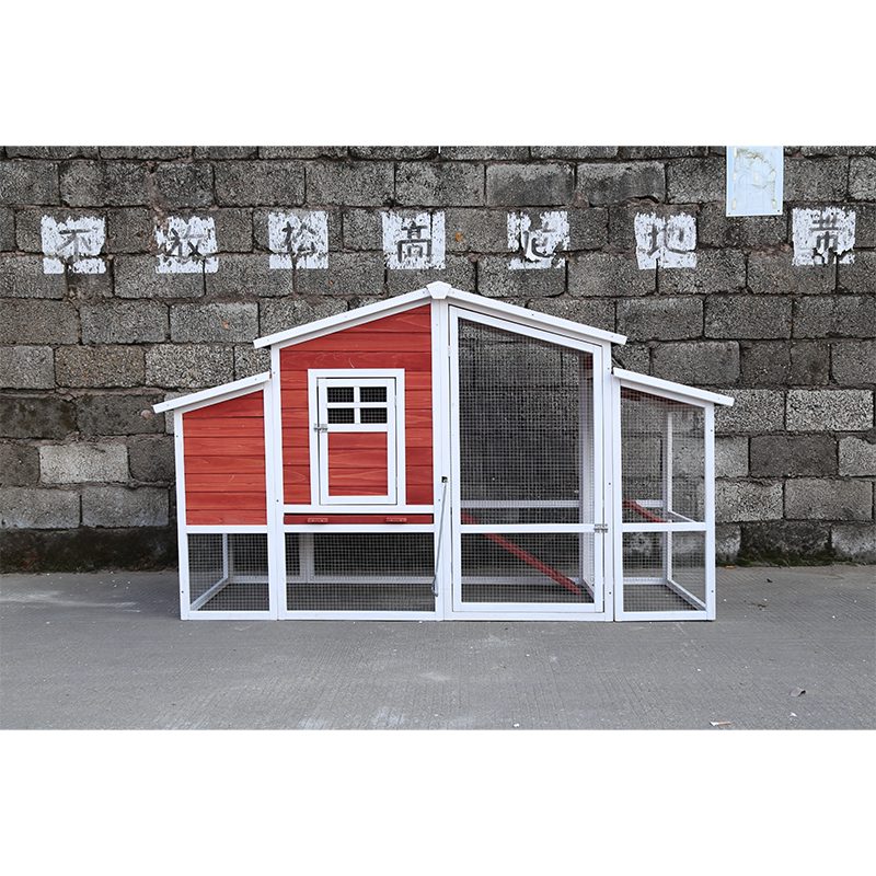 CB-PCC1980 Hen Cage with Ventilation Window and Door, Removable Tray, Garden With Gridding Fence, Backyard Pet House Chicken Nesting Box