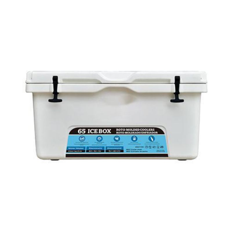 HT-AH65 Solid Portable Plastic Tan Cooler Box Keep Ice Frozen Longer
