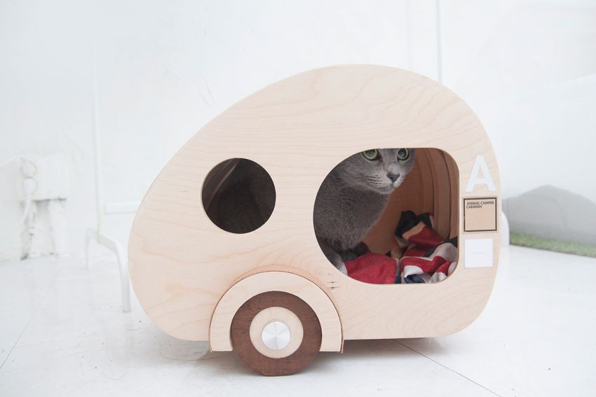 US$ 69.99 - Petsfit  Wooden Triangle Cat House - www.petsfit.us