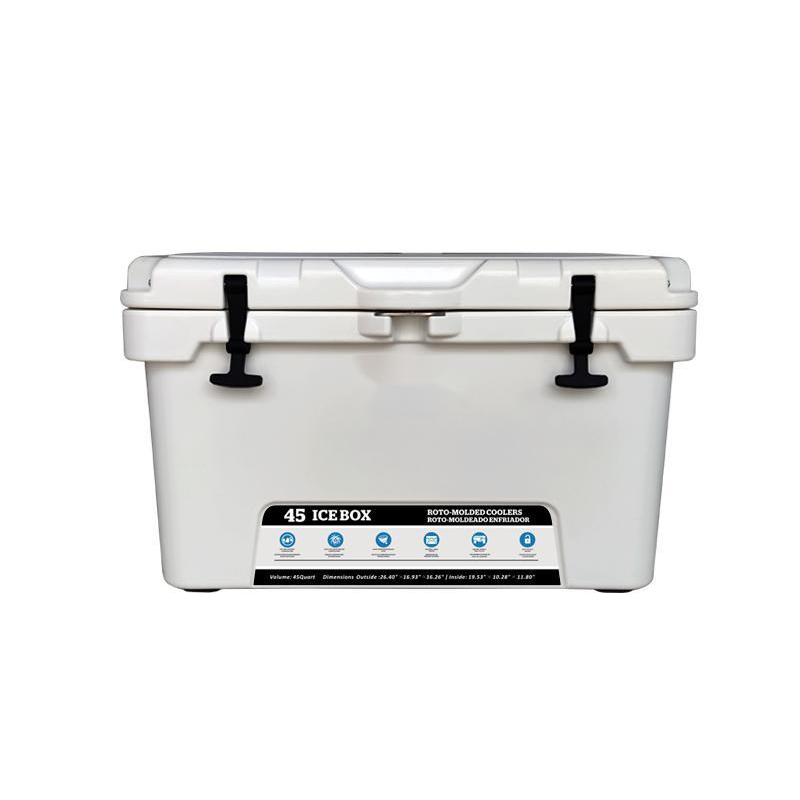 HT-EH45 Solid Portable Plastic Tan Cooler Box Keep Ice Frozen Longer