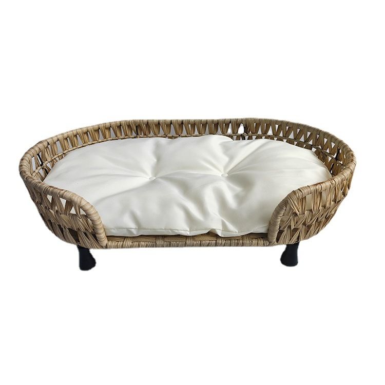 CB-PR048 Rattan Pet Bed Aofa Raised Wicker Dog House Small Animal Sofa Indoor & Outdoor with Soft Washable Cushion
