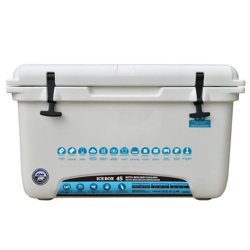 HT-RH45 Solid Portable Plastic White Cooler Box Keep Ice Frozen Longer