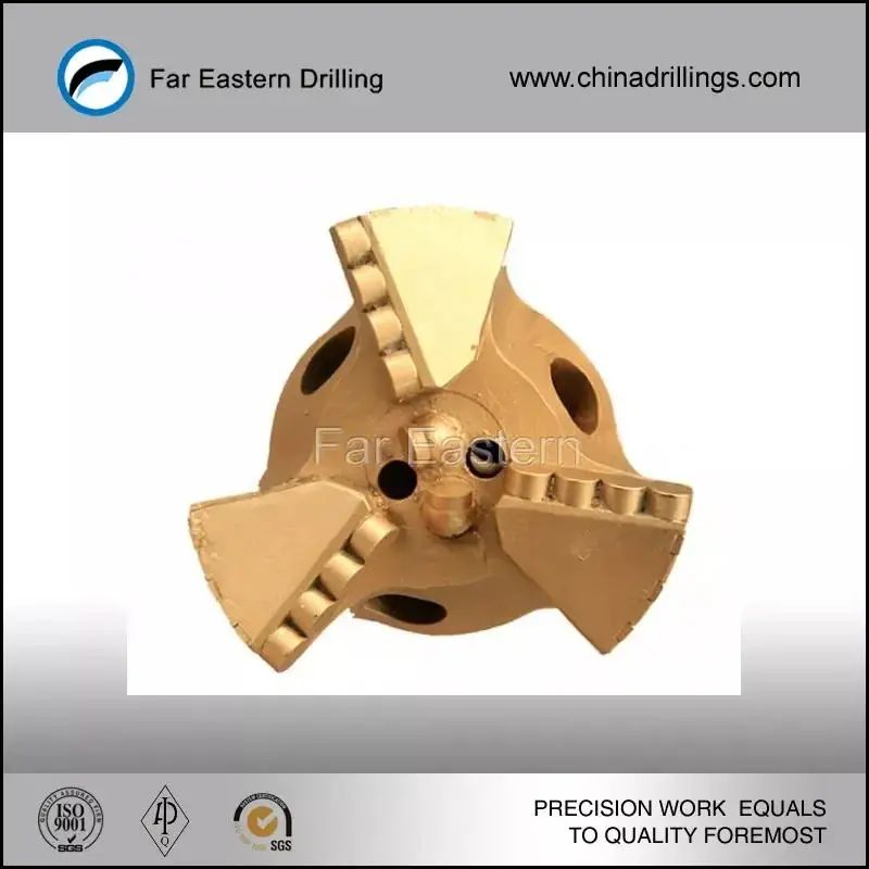 6 1/2 inches PDC step drag bit 3 Blades for hard welll drilling