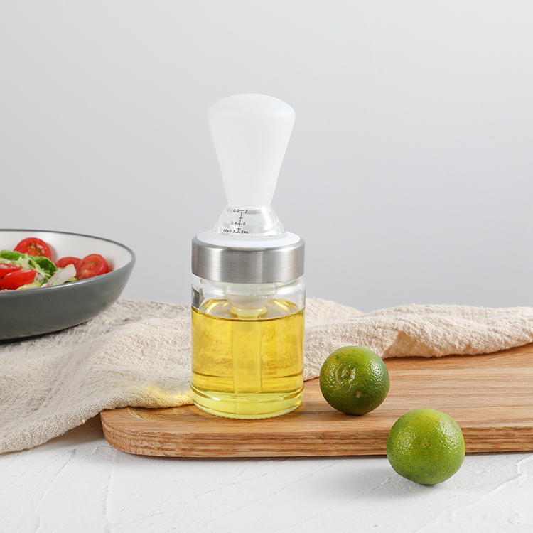 Kitchen BBQ Tools Glass Olive Oil bottle Vinegar Dispenser with Silicone Brush