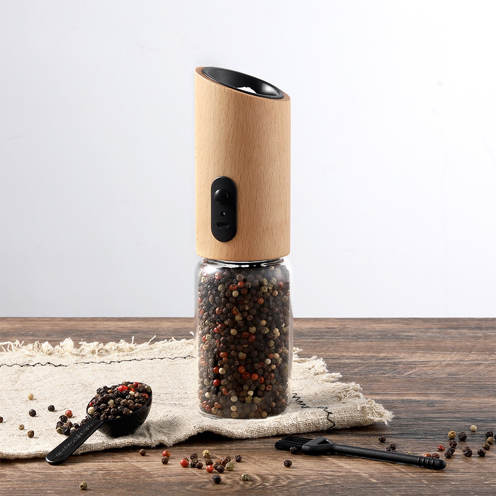 High-Quality USB Rechargeable Electric Wooden Pepper Mill
