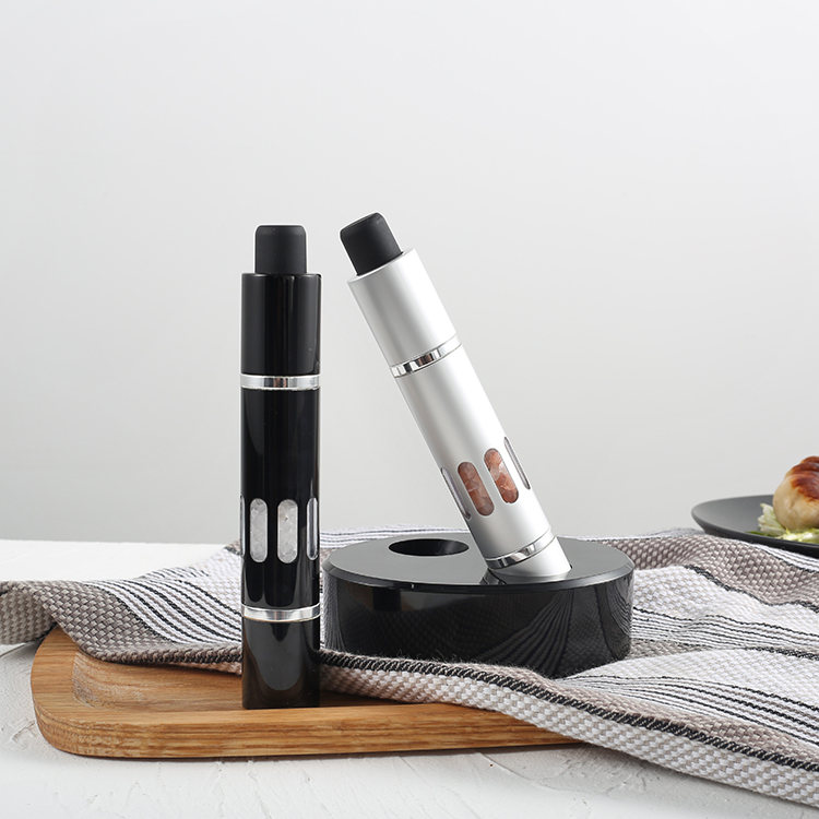 Thumb-Press Mini Salt and Pepper Spice Grinder Set for One-Handed Use