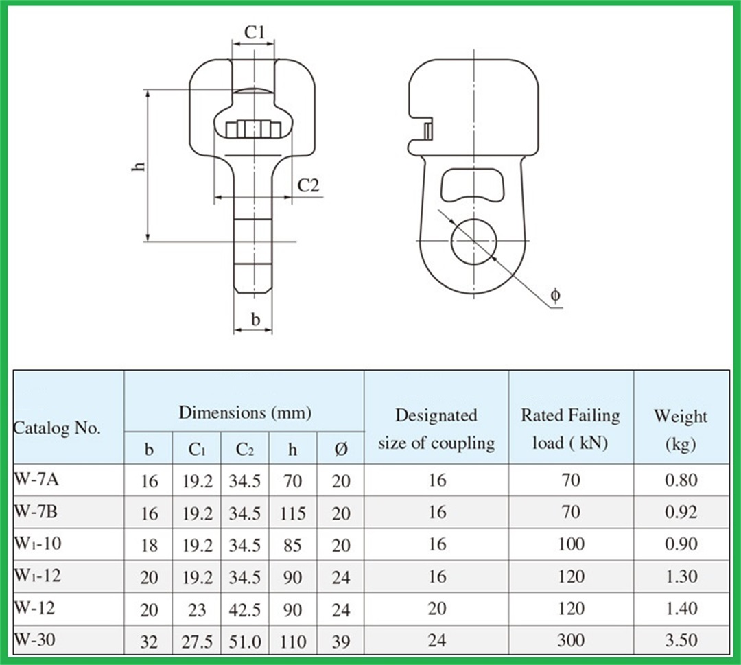Socket clevis  Power link fitting