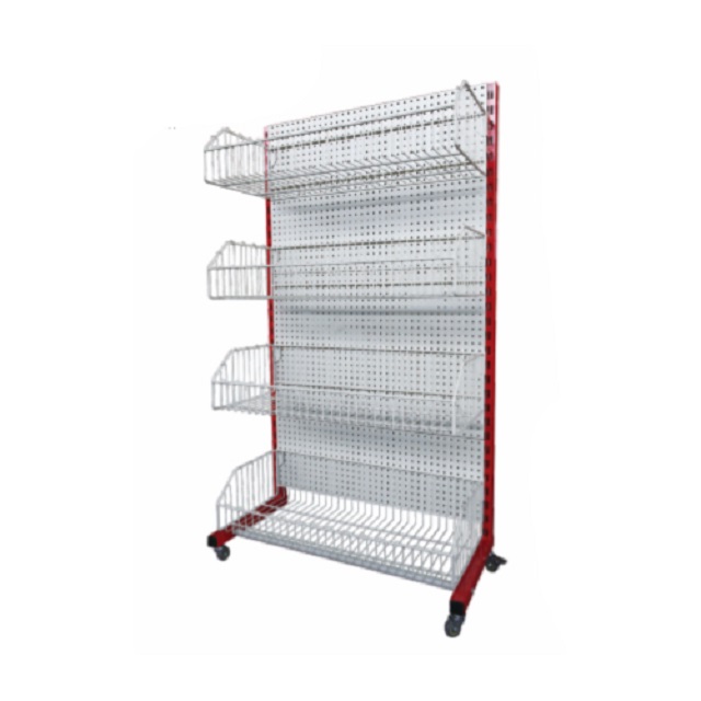 Perforated Back Panel Shelf With Basket