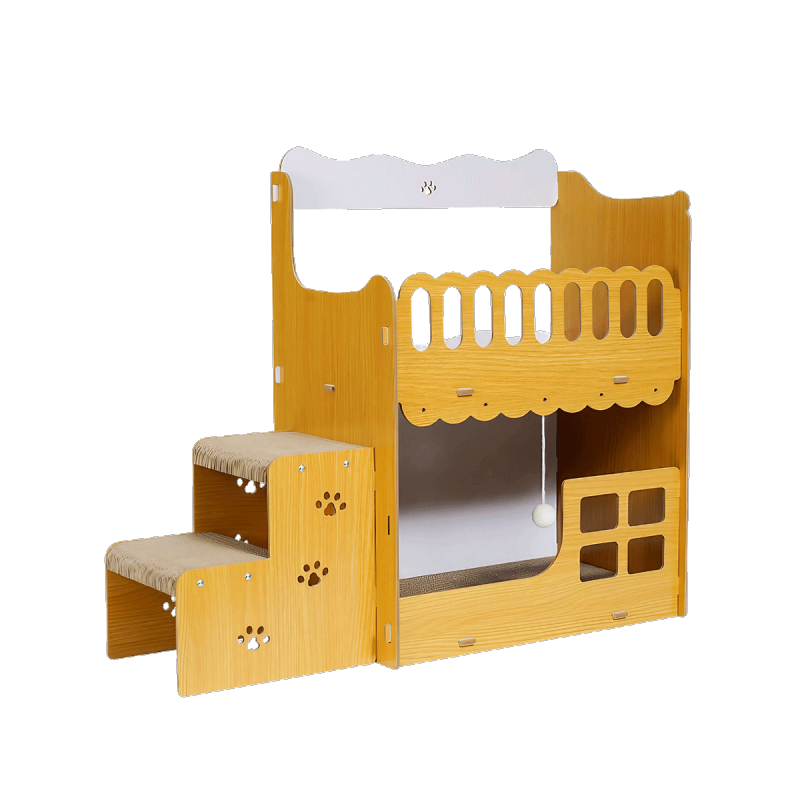 Premium Two-Storey Wood Cat House: Factory Price on Original Cat Villa