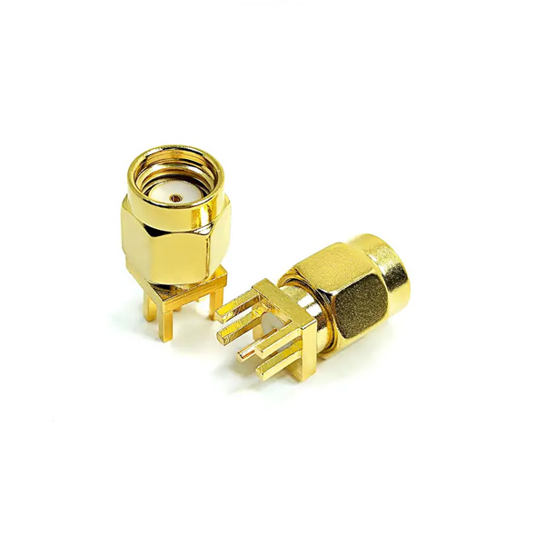 RP SMA Male Solder PCB Edge Mount RF Coaxial Connector 