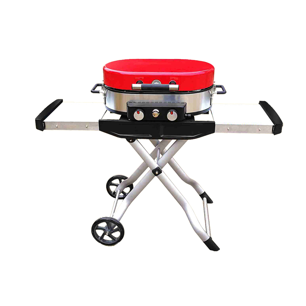  Outdoor  Portable and Foldable  Propane Two Burner Gas stainless BBQ Grill