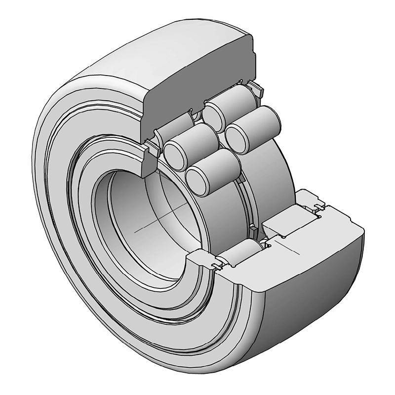 NNTR90X220X100-2ZL track roller bearings, Support rollers, with flange rings, with an inner ring