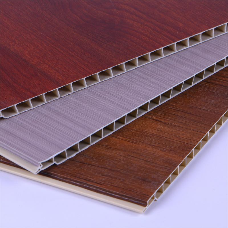 wpc spc pvc wood wallboard hotel bedroom wpc wall panel, Stoneware 400-9, square hole, flat seam