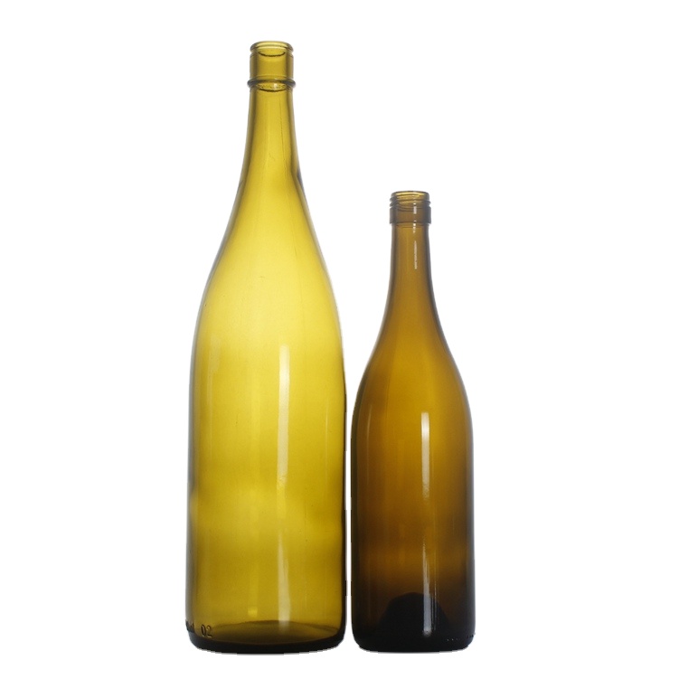 China supplier375ml Empty round Bordeaux glass Bottle antique green burgundy bottle Wine Glass Bottles custom logo