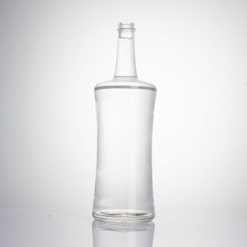 wholesale 1750ml high flint rum tequila gin bottle cylinder spirit liquor glass bottles cork custom logo