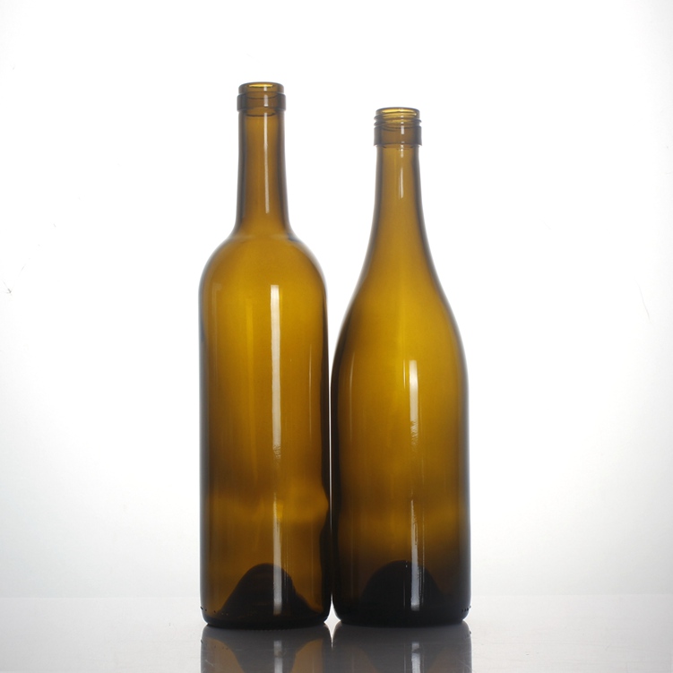 wholesale 750 ml Empty Bordeaux glass Bottle cork bottle finish Wine Glass Bottles custom logo