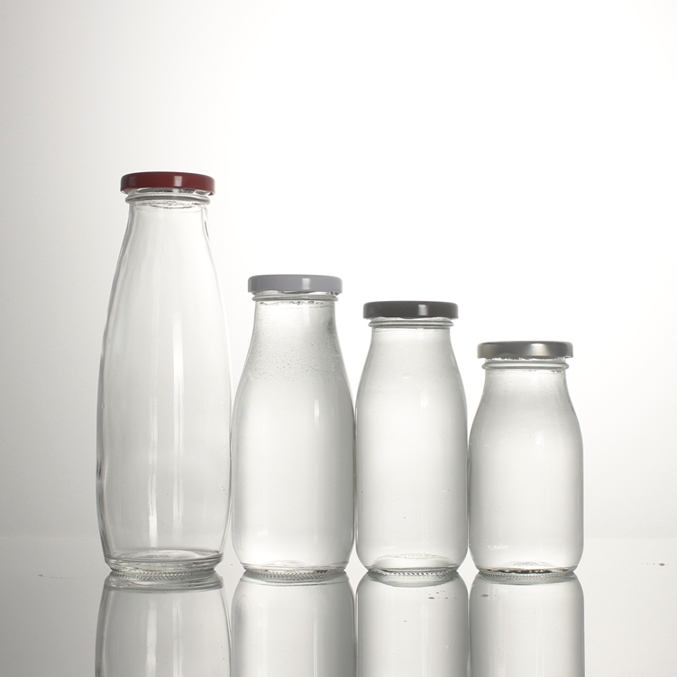 China factory screen printing fresh milk beverage juice jam empty round glass jar with lid