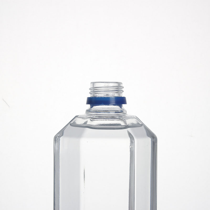 wholesale 1750ml Empty extra flint Hexagonal shaped glass bottle Vodka Rum spirits glass Bottle water Bottle logo customized