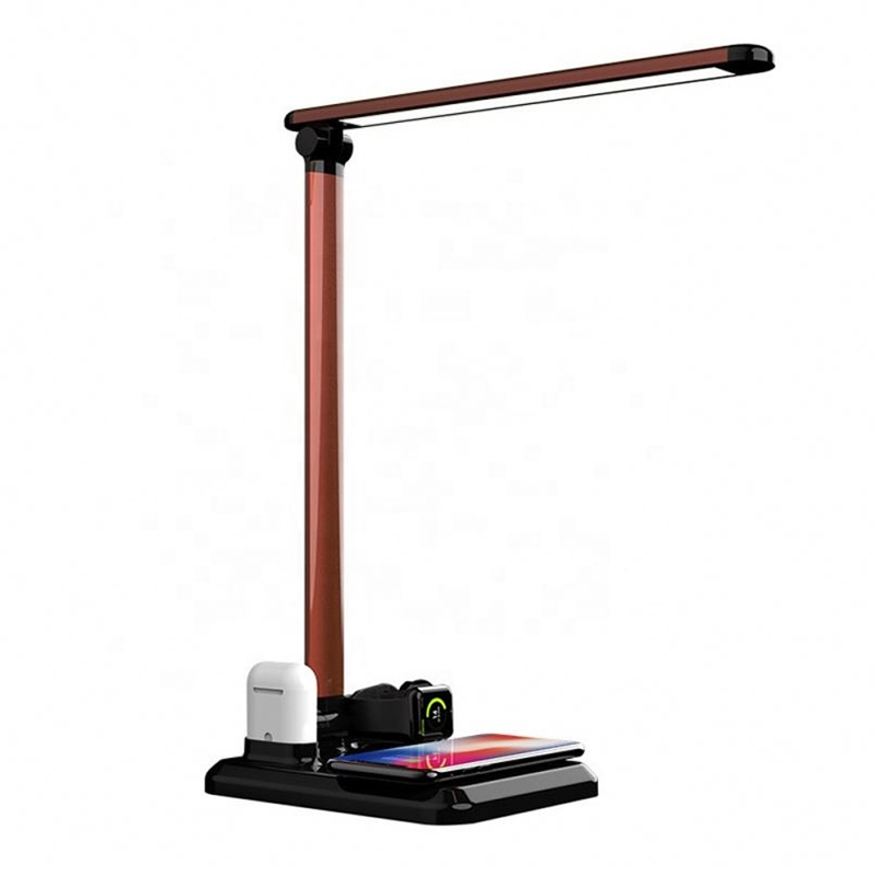 Vnew Hot Sell Stand Folding Eye Protection Led Desk Table Lamp Wireless Charger Station With Usb3.0 And Type C