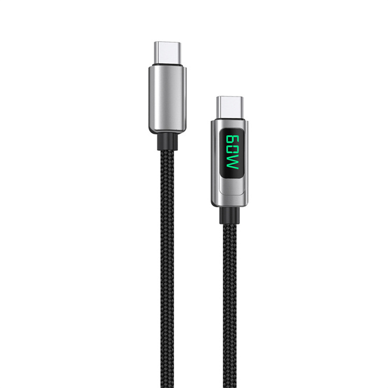 Vnew Hot Seller Nylon Braid Pd 60w 20v 5a Type-C To Type-C C Quick Charging And Data Usb Cable With E-Marker